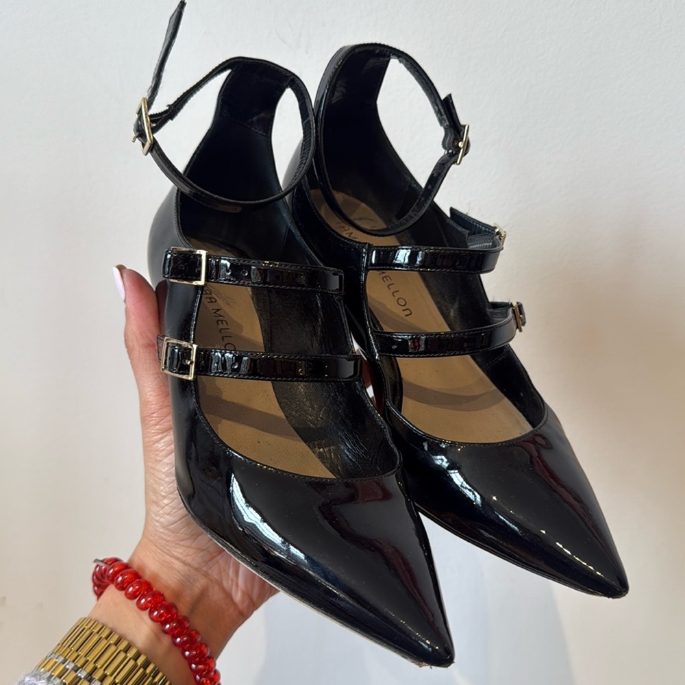 Tamara Mellon black patent heel size 7.5